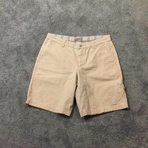 Merrell Shorts Mens Size 36 Tan Khaki Flat Front Chino Cotton Outdoors Hiking
